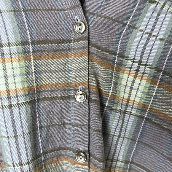 WE THE FREE Lilac Oversized Plaid Tie Front Button Down Flannel Size Small - Picture 13 of 16